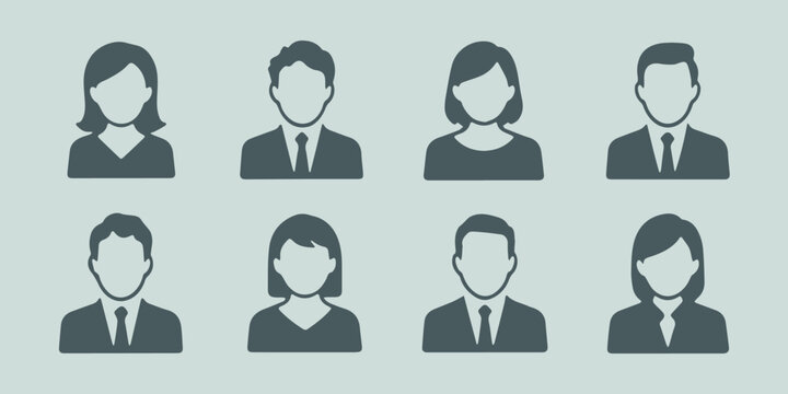 Hiring and recruitment profile icons for HR portals