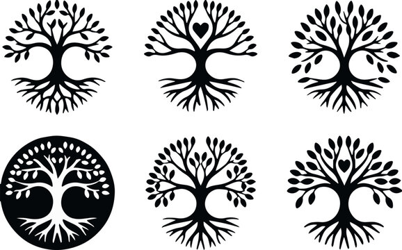 Tree of Life with heart branches emblem