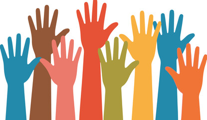Obraz premium Hands raised for fundraising campaign