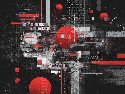 machine learning abstract art with technology background