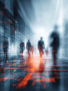 digital transformation business concept with a blured technology background