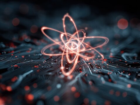 quantum computing abstract with technology background