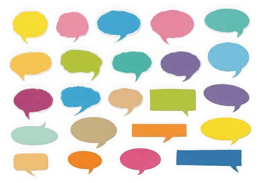 A collection of colorful speech bubbles
