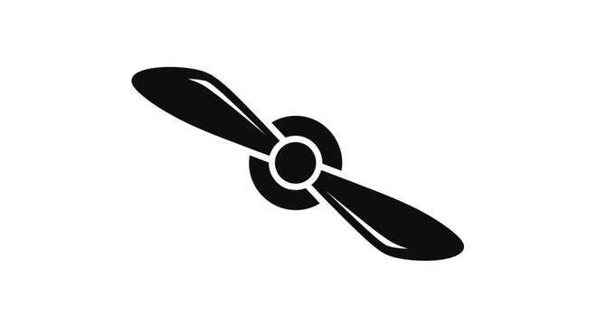 Black airplane propeller icon graphic design.