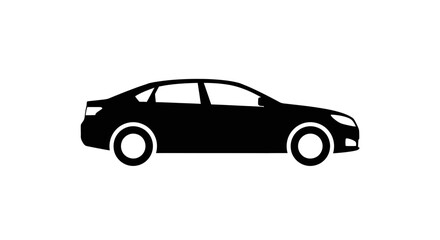 Fototapeta premium Black sedan car side view.