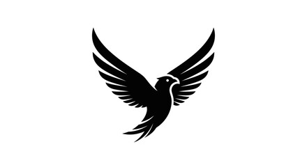 Fototapeta premium Black silhouette of a flying bird 1.