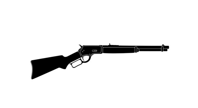 Black silhouette of a rifle gun.