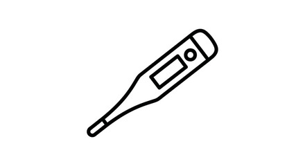 Fototapeta premium Digital Thermometer Icon, Medical Health Care Symbol, Illness Symptom Check