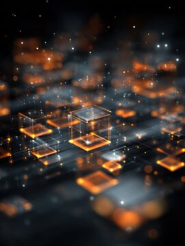ai powered game development with a blured technology background