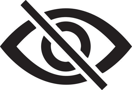 No eye, forbidden, prohibited, vision, blocked icon, black, white