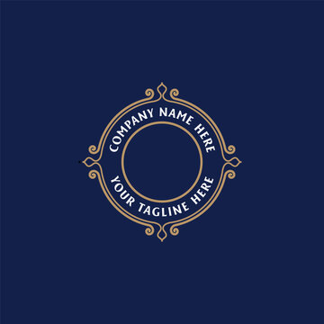 Elegant Vintage Circular Frame Logo Vector Illustration
