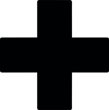 Bold Black Plus Cross Symbol Icon