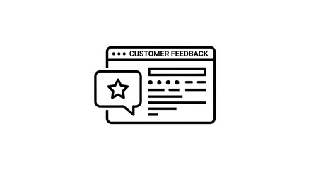 Fototapeta premium Customer feedback survey with star rating and positive review icon