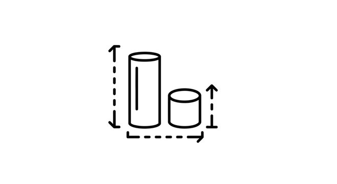 Cylinders with Dimensions, Height and Width, Measurement, Size Comparison