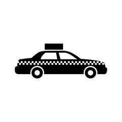 Obraz premium Black taxi vector icon isolated cab car city transport public vehicle sign logo.