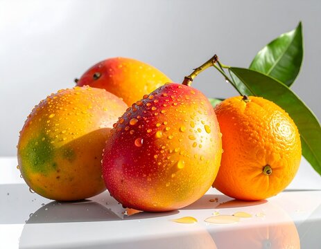 mango and orange on a plate