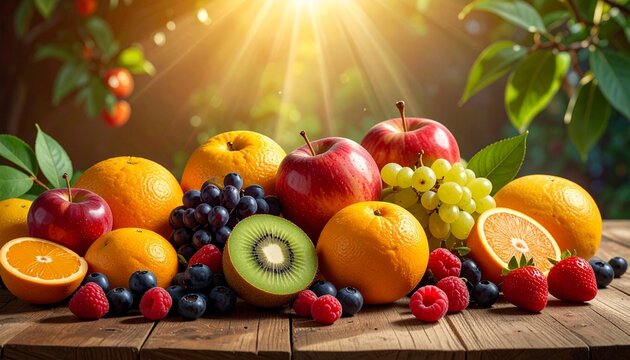 fruits on the table, buah buahan di papan