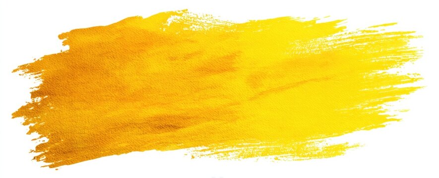 Vibrant yellow and orange brush stroke on a white background.