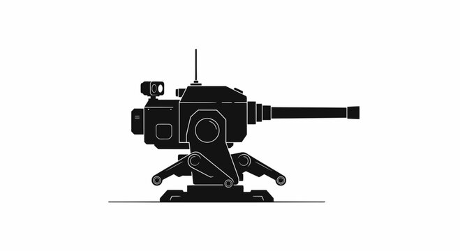 Large machine gun on a mount.