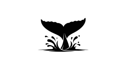 Fototapeta premium Majestic whale tail emerging from water with splash.