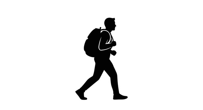 Man walking with backpack on 1.