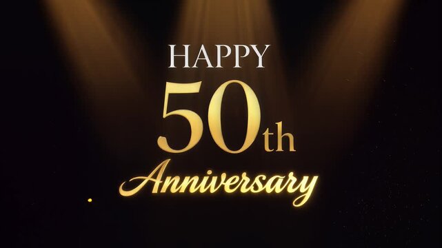 Elegant Golden 50th Anniversary Celebration Graphic with Soft Lighting and Professional Typography for Milestone Events