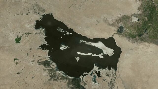 Milh Razazah Lake Map In Iraq Animation