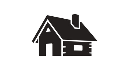 Fototapeta premium Simple Black House Icon Representing Home and Shelter.