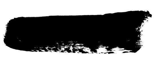 Fototapeta premium Black grunge brush stroke title banner isolated on transparent background, rough paint bar for headline and caption design png 