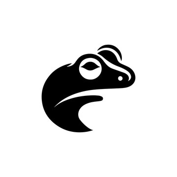 Vector illustration of frog head silhouette logo, generative ai