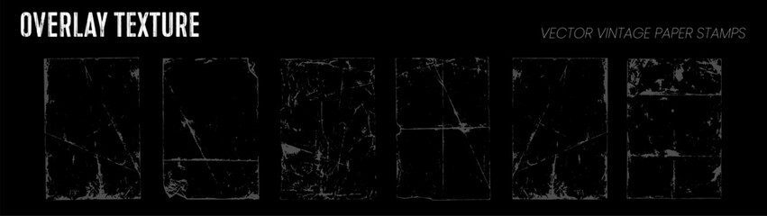 Grunge Overlay Texture Pack - Distressed Scratches Noise and Worn Patterns on Black Background © дима селиванов