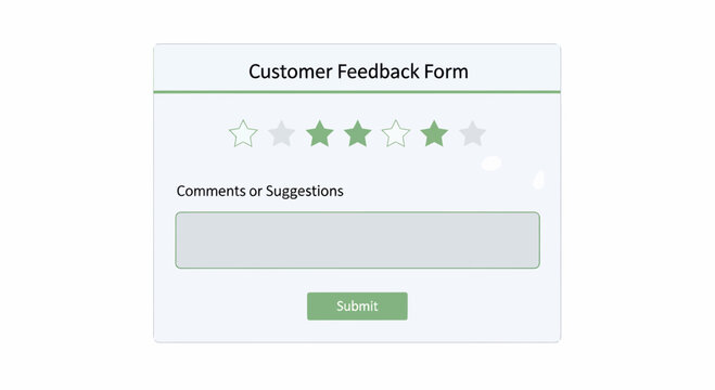 Customer Feedback Form With Star Rating And Comment Section