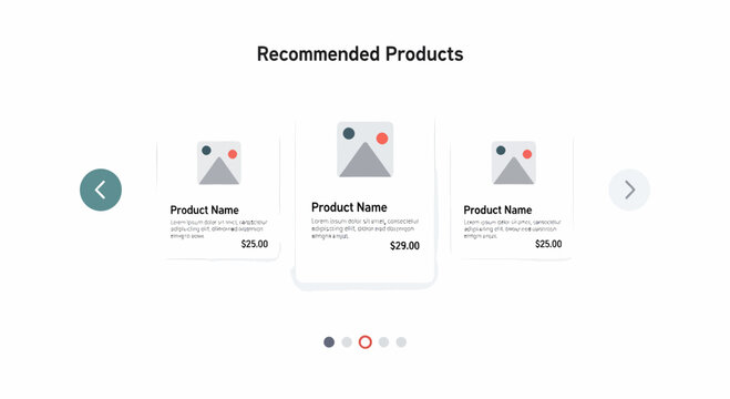 E-commerce Slider Displaying Recommended Products Items Design
