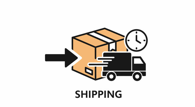 Efficient Delivery Service Concept With Fast Shipping Truck Icon
