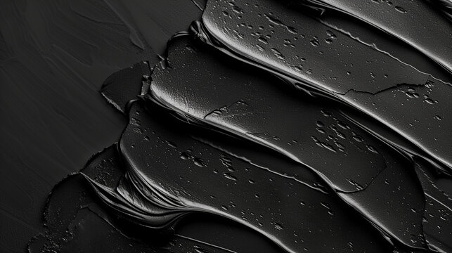 黒いペーストが重厚に重なるラグジュアリーなテクスチャ背景素材