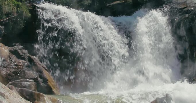 High-mountain waterfall in the Lleida Pyrenees