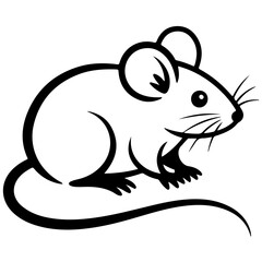 Obraz premium A simple line drawing of a mouse in a stationary pose