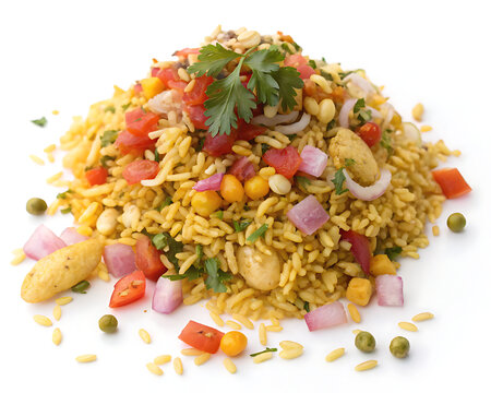 Bhel puri mix, top view pile