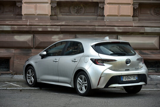 Mulhouse - France - 5 April 2026 - profile view of toyota corolla parked in the street