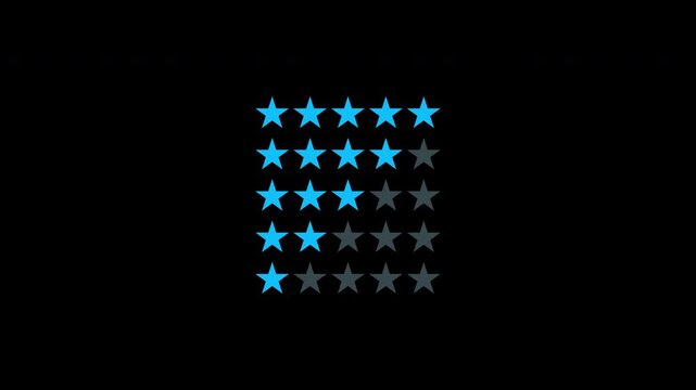Progressive Star Rating Animation (5x5 Grid)