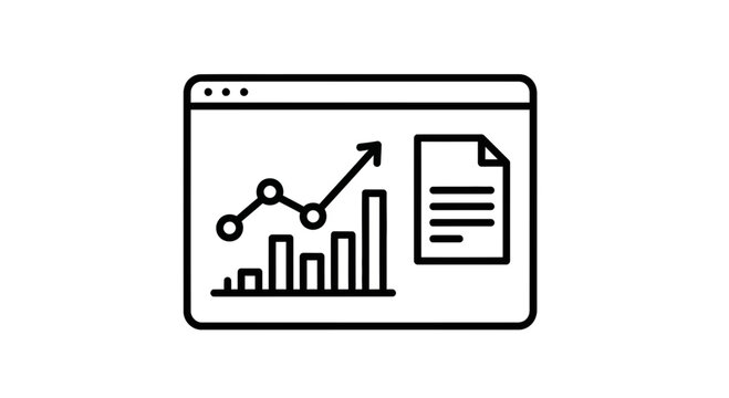 Business growth chart on computer screen, data analysis, financial report, success concept