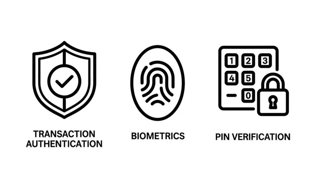 Security and identity verification transaction authentication icons