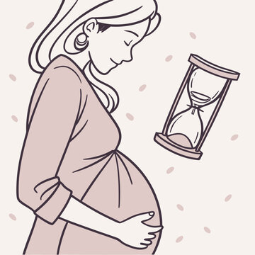 ventre de femme avec un sablier
