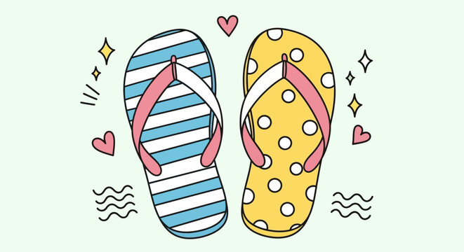 Gemini said

This pink rubber flip flops vector illustration features a fashion footwear set of summer beach sandals with a colorful sole and slipper design for holiday travel