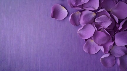 Fototapeta premium Purple Rose Petals Scattered on Textured Purple Background