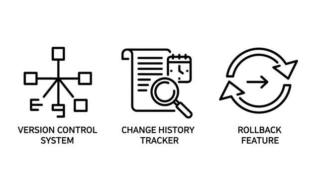 Version control system, change history tracker, and rollback feature icons