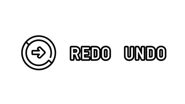 Redo and undo icons for action reversal in software interfaces