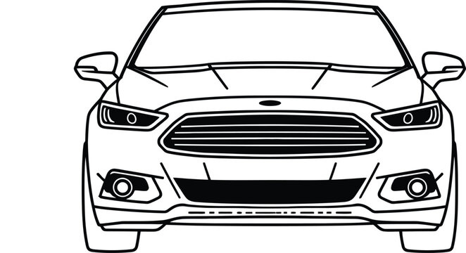  Modern Sports Car Front View Vector Illustration