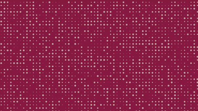 4K Abstract Dynamic Pulsating Dots Pattern Background Loop in Vibrant Red-Violet Hue