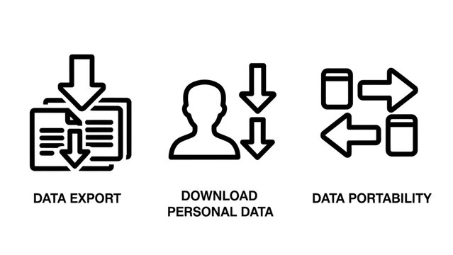 Data export and personal information portability icons